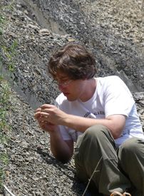 James Lamsdell doing fieldwork