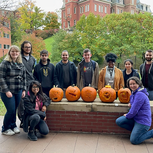 Michael DiBaccio group photo with pumpkins