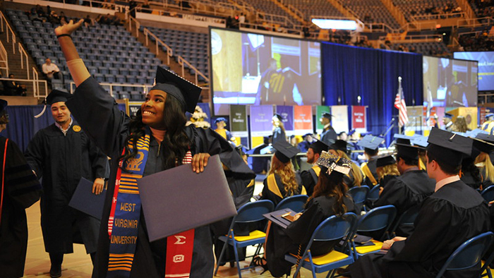 Approximately 1,000 undergraduate and graduate students will receive degrees from Eberly College of Arts and Sciences during two graduation ceremonies held at the WVU Coliseum Sunday, May 15.
